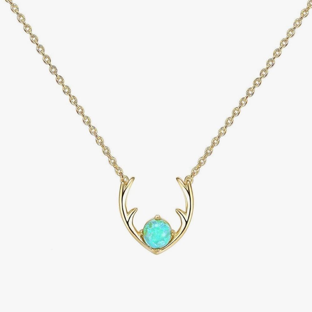 NEW 14K Gold Plated Green Opal Choker Necklace